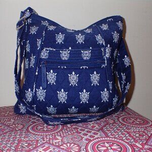 Vera Bradley Crossbody Handbag Quilted Bag Sea Turtles Navy Blue White Nautical